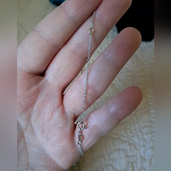 14kt Rose Gold Sterling Silver Diamond Double Heart Pendant Italian Necklace - Picture 4 of 12